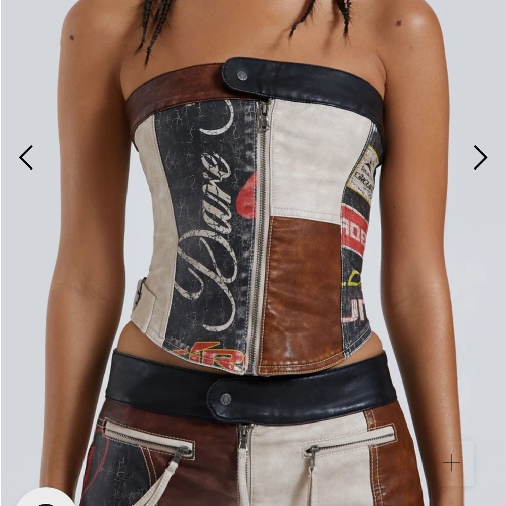 Corset top with zipper